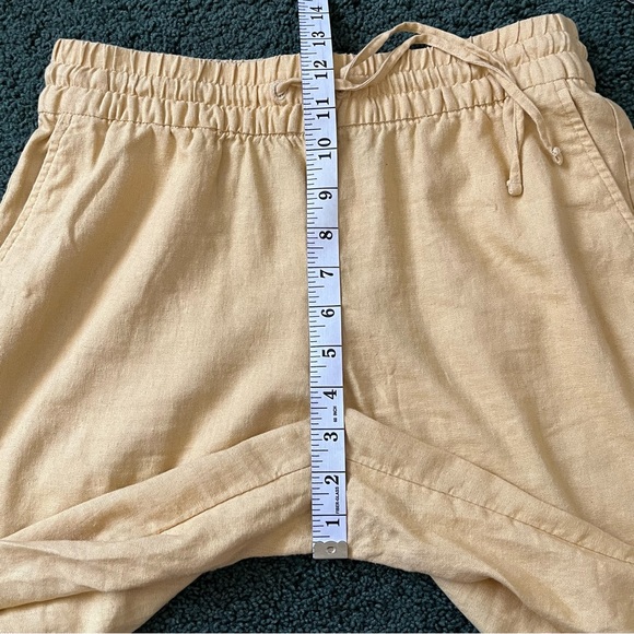 NWT Banana Republic Factory Yellow Wide Leg Crop Linen Blend Pants XS Petite - Picture 10 of 11